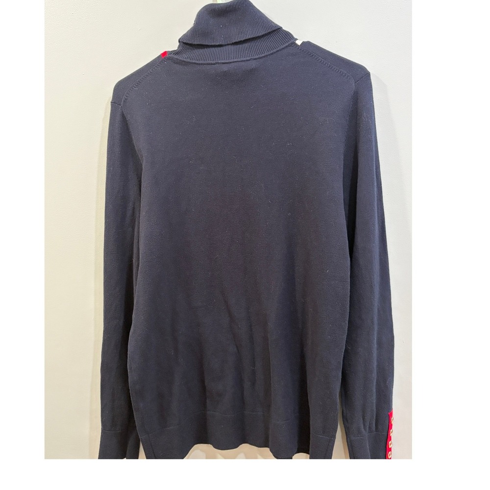 Tommy Hilfiger Womens Colorblock Turtleneck Sweater Navy Blue Red White Large - Picture 3 of 8